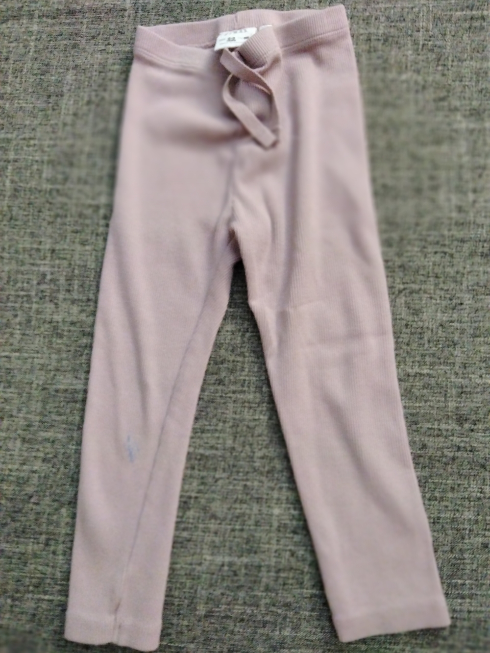 Kids Ribbed Knit Leggings - Light Mauve